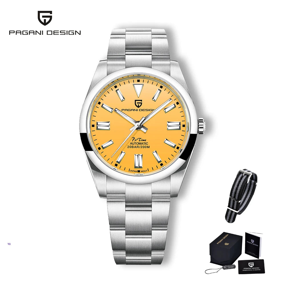 PAGANI DESIGN 2025 New Men's Mechanical Watch NH35 Luminous PD1690 Calendar Stainless Steel Sapphire Crystal Reloj Hombre