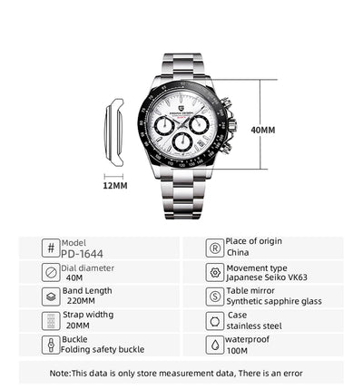 PAGANI DESIGN New 2024 Quartz Men's Watches Business Watch Mens Watches Top Brand Luxury Watch Men Chronograph VK63 Waterproof