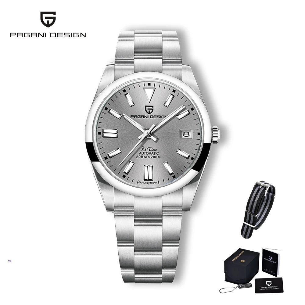 PAGANI DESIGN 2025 New Men's Mechanical Watch NH35 Luminous PD1690 Calendar Stainless Steel Sapphire Crystal Reloj Hombre
