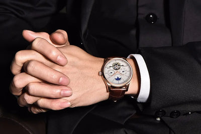LIGE Brand Men Watches Automatic Mechanical Watch Tourbillon Sport Clock Leather Casual Business Retro Wristwatch Relojes Hombre