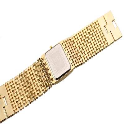 G&D Women's Gold Quartz Analog Watch with Stainless Steel Band