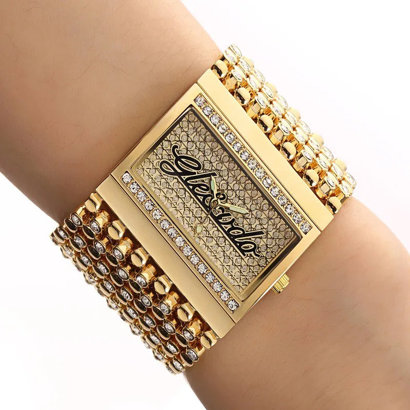 G&D Women's Gold Quartz Analog Watch with Stainless Steel Band