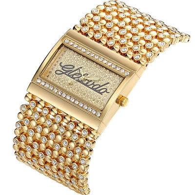 G&D Women's Gold Quartz Analog Watch with Stainless Steel Band