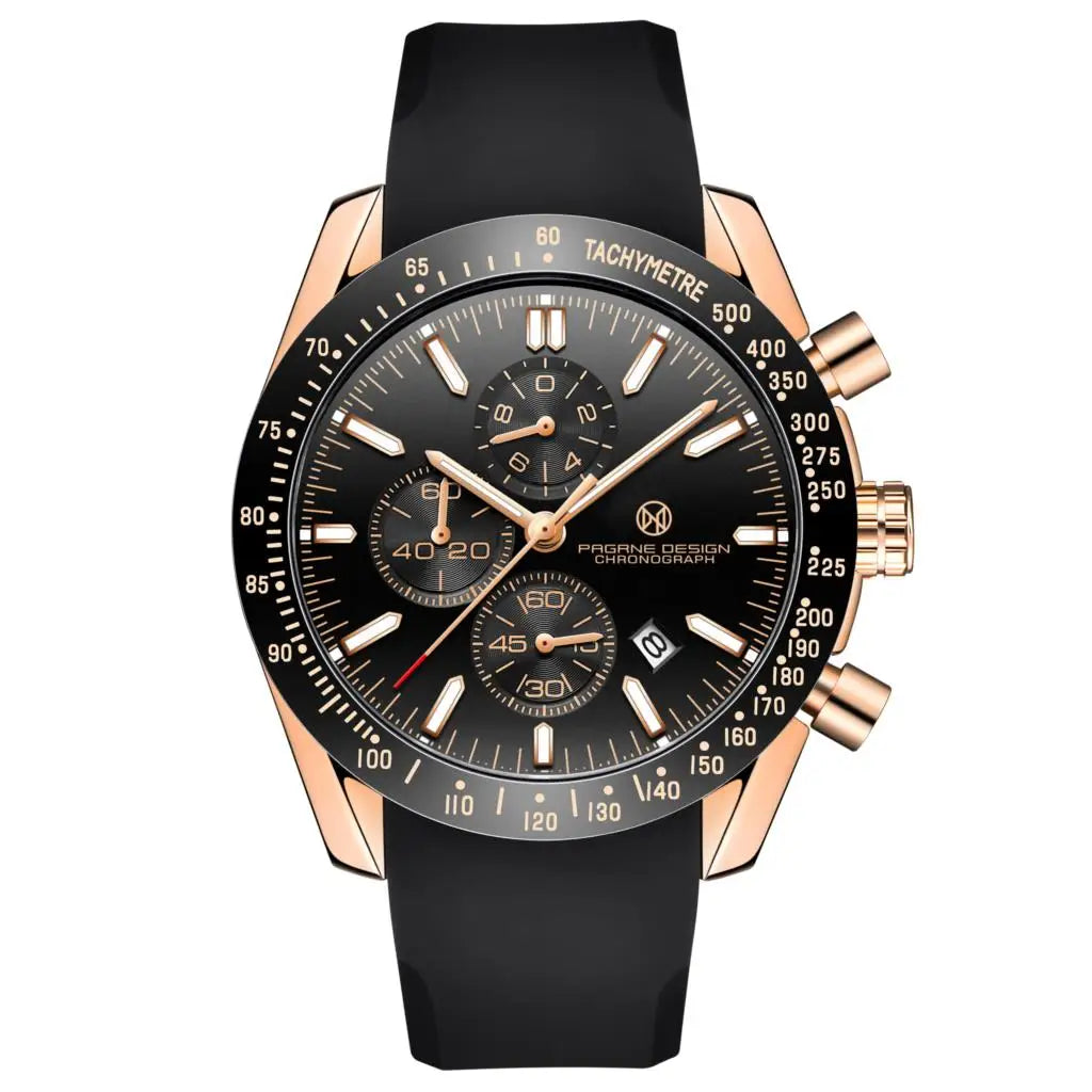 PAGANI DESIGN （Pagrne） New Men Quartz Watch Rubber Belt Men's Luxury Watch Fashion Casual Sports Male Clock Relogio Maasculino