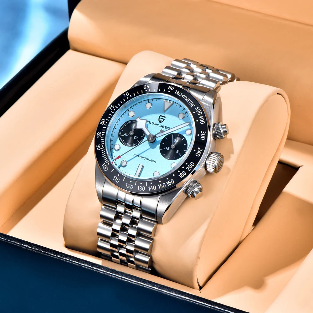 PAGANI DESIGN 2025 New Men's Quartz Watches New Release full Stainless Steel Waterproof Sports Chronograph Wrist Watch for Men