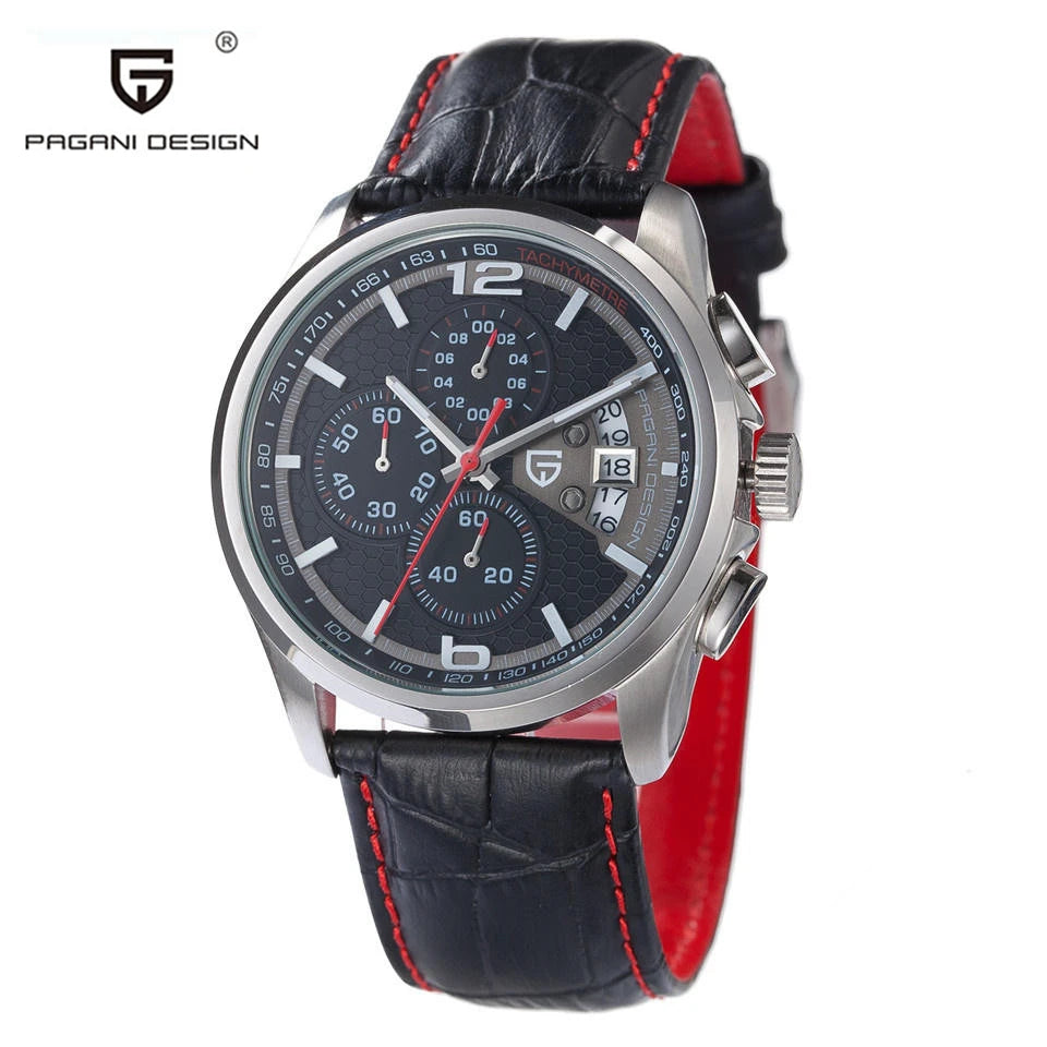 PAGANI DESIGN 2024 Men’s Luxury Leather Military Quartz Relogio Masculino Watch
