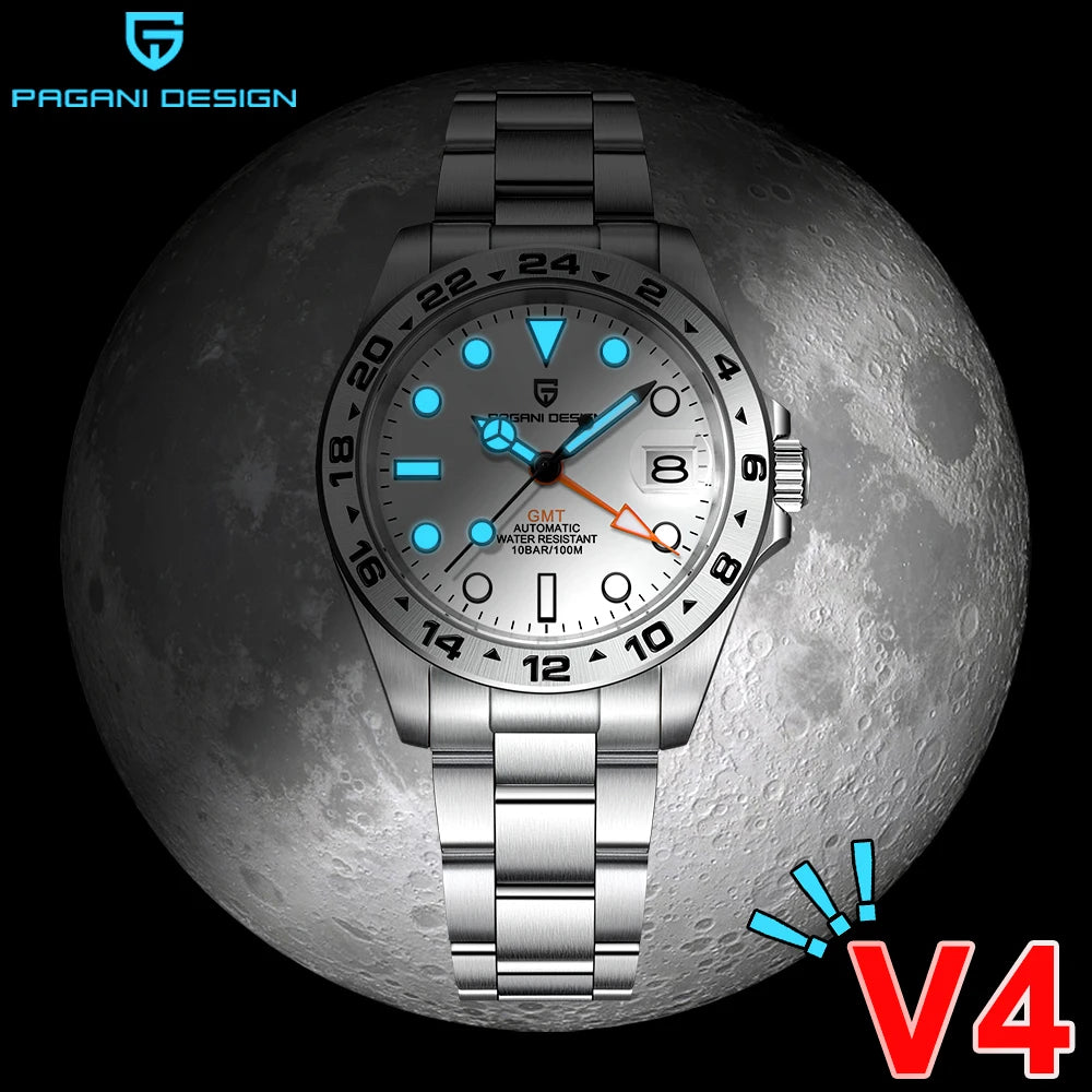 PAGANI DESIGN 2024 NEW NH34 GMT Men Automatic Mechanical Watch Adventurer Stainless Steel Luxur Waterproof Sapphire Reloj Hombre