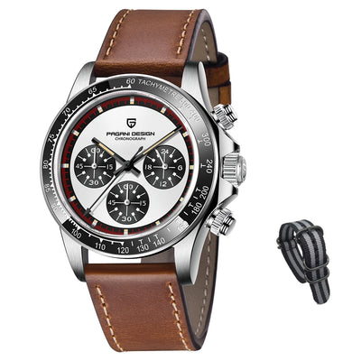 PAGANI DESIGN New Men's Quartz Watch Fashion Ceramic bezel Chronograph 100m Waterproof Men's Stainless Steel Watch