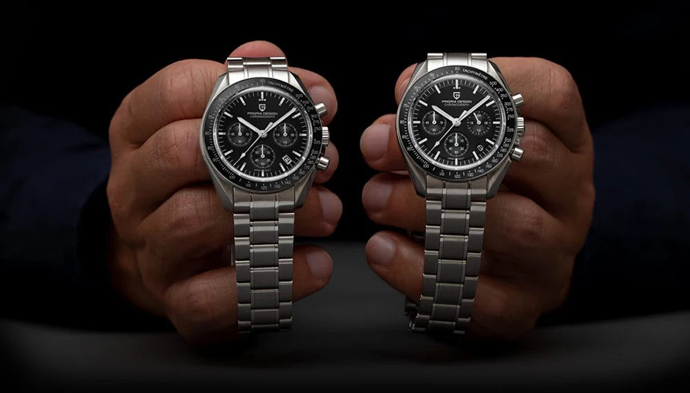 PAGANI DESIGN 2025 New Moon Men's Watches Luxury Quartz Watch Man Chronograph VK63 Men Gifts AR Sapphire Mirror Luminous Clock