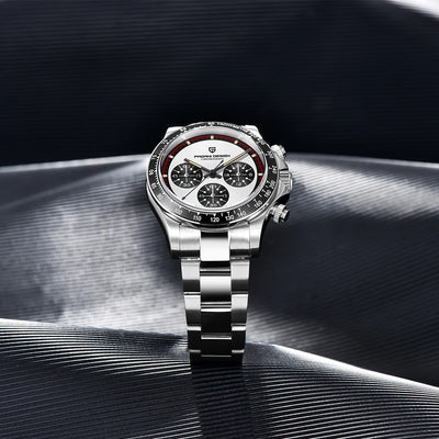 PAGANI DESIGN New Men's Quartz Watch Fashion Ceramic bezel Chronograph 100m Waterproof Men's Stainless Steel Watch
