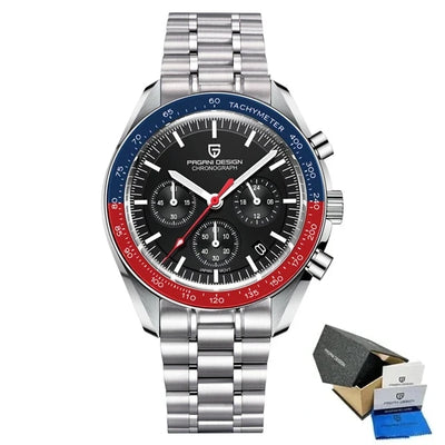 PAGANI DESIGN 1701 New Men's Watches Top Luxury Quartz Watch For Men Auto Date Speed Chronograph AR Sapphire Mirror Wristwatch