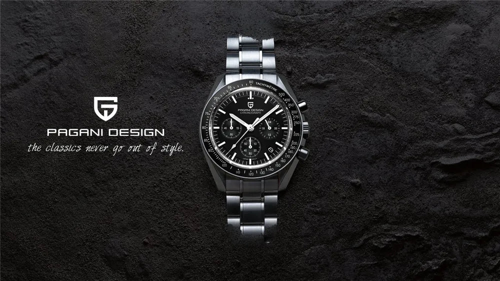 PAGANI DESIGN 1701 New Men's Watches Top Luxury Quartz Watch For Men Auto Date Speed Chronograph AR Sapphire Mirror Wristwatch