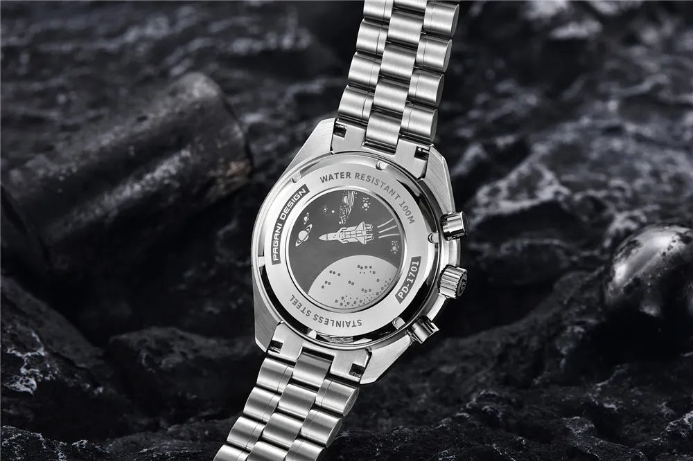 PAGANI DESIGN 1701 New Men's Watches Top Luxury Quartz Watch For Men Auto Date Speed Chronograph AR Sapphire Mirror Wristwatch