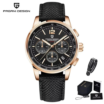 PAGANI DESIGN Quartz Watches for Men, VK63, Sports, Luxury, Sapphire Glass, Chronograph, Stainless Steel, PDYS008