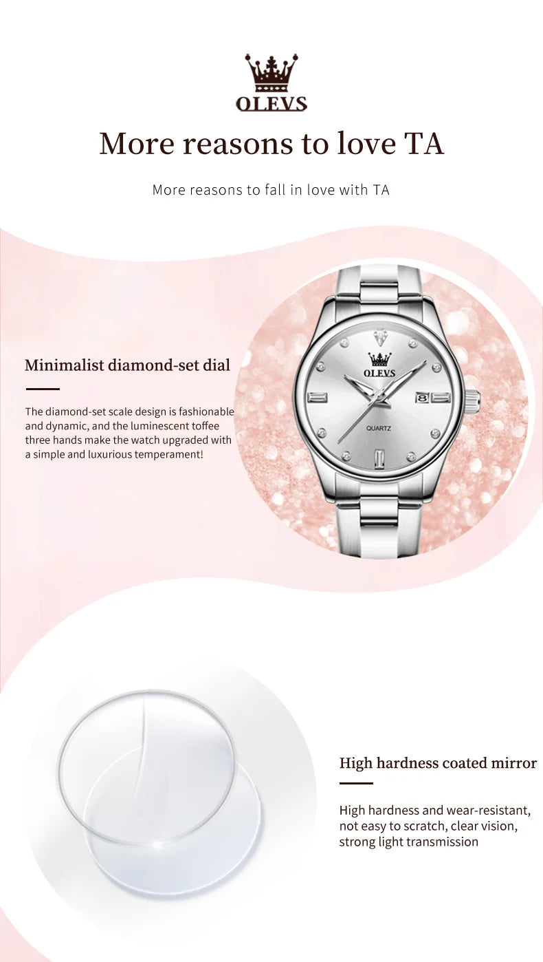 OLEVS Fashion Trend Watch for Women High Quality Waterproof Luminous Calendar Quartz Original Casual Simple Women Wrist Watches
