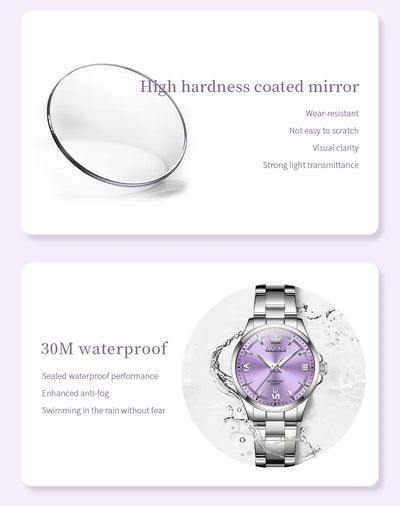 OLEVS 3668 Women Watch Fashion Elegant Roman Scale Waterproof Automatic Date Quartz Watch Luxury Brand Women Watch Reloj Mujer