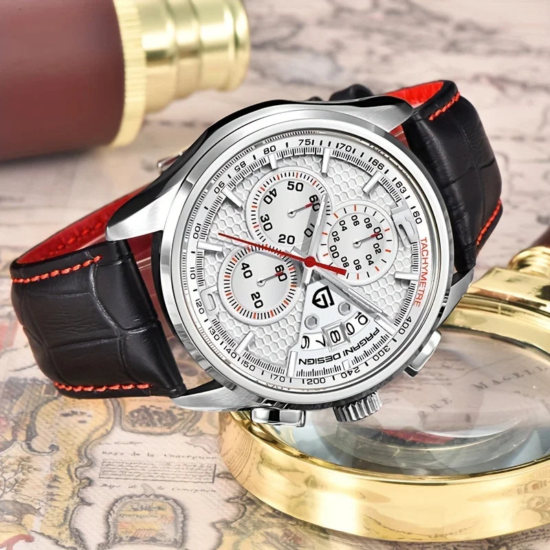 PAGANI DESIGN 2024 Military Quartz Leather Luxury Men’s Watch Relogio Masculino