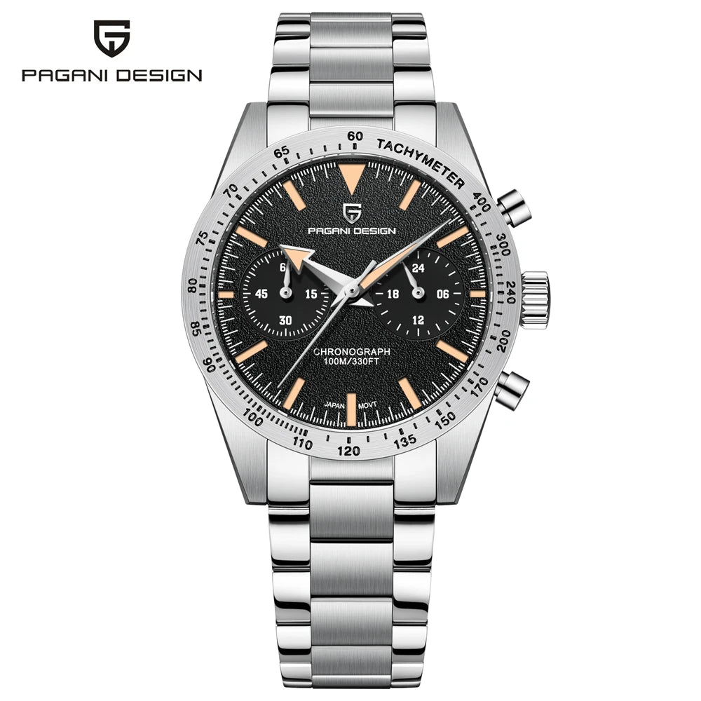 PAGANI DESIGN 2023 NEW Watches Quartz Watch For Men Speed Chronograph Waterproof VK64 AR Sapphire Mirror Wristwatch Reloj Hombre