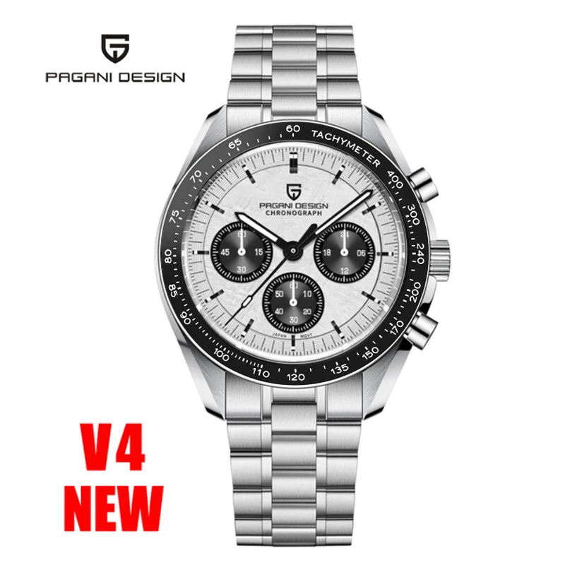PAGANI DESIGN 2025 New Moon Men's Watches Luxury Quartz Watch Man Chronograph VK63 Men Gifts AR Sapphire Mirror Luminous Clock