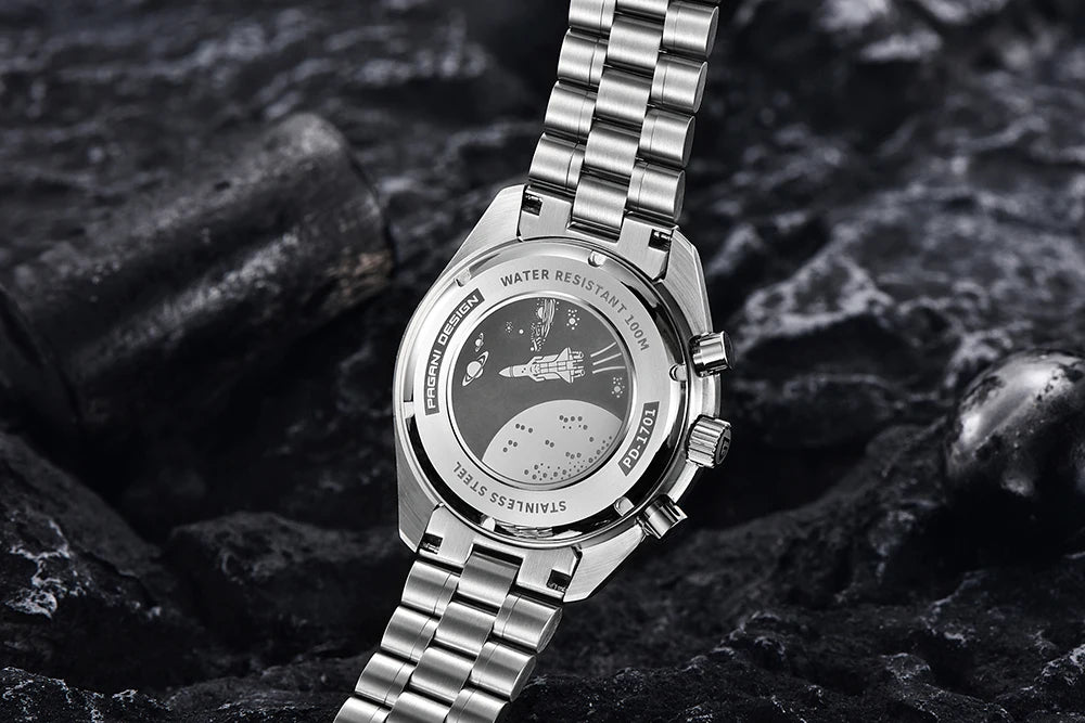 PAGANI DESIGN 2025 New Moon Men's Watches Luxury Quartz Watch Man Chronograph VK63 Men Gifts AR Sapphire Mirror Luminous Clock
