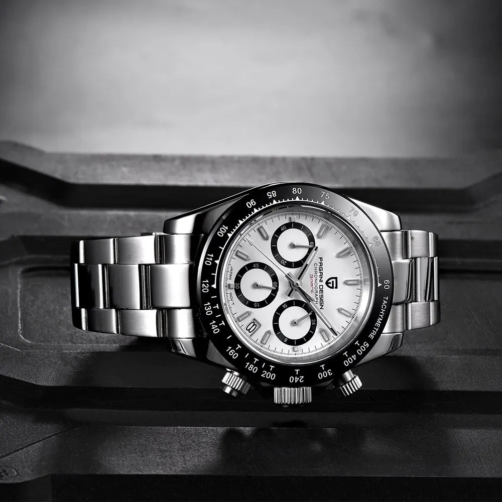 PAGANI DESIGN Men Luxury Automatic Date Quartz Chronograph VK63 Sapphire Watch