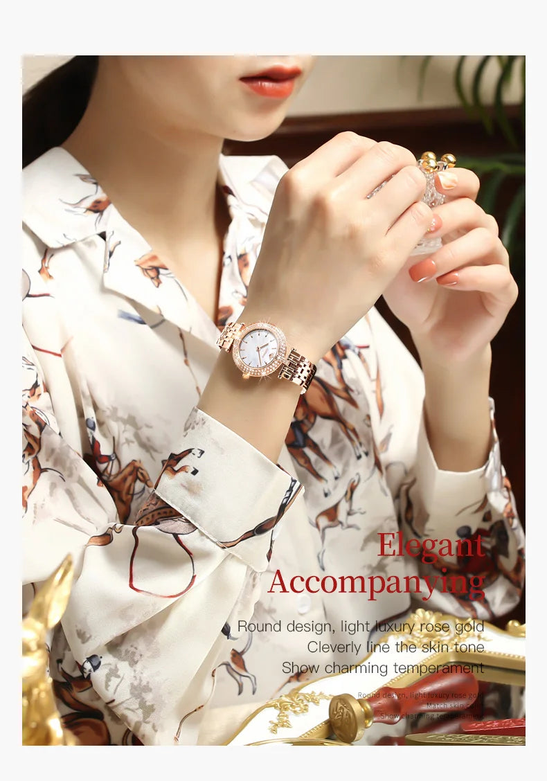 OUPINKE 3191 Luxury Women Watch Original Top Brand Waterproof Sapphire Mirror Diamond Watch Swiss Movement Quartz Women Watch