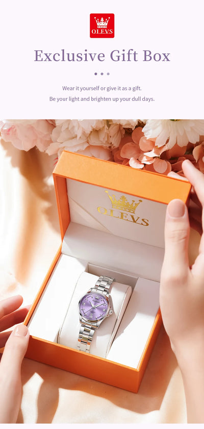OLEVS 3668 Women Watch Fashion Elegant Roman Scale Waterproof Automatic Date Quartz Watch Luxury Brand Women Watch Reloj Mujer