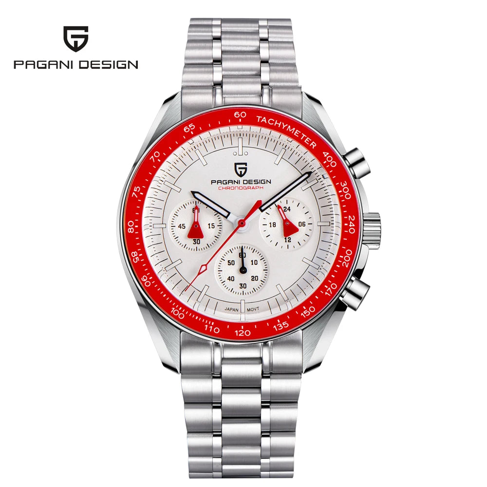 PAGANI DESIGN 2025 New Moon Men's Watches Luxury Quartz Watch Man Chronograph VK63 Men Gifts AR Sapphire Mirror Luminous Clock