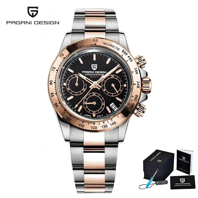 PAGANI DESIGN New 2024 Quartz Men's Watches Business Watch Mens Watches Top Brand Luxury Watch Men Chronograph VK63 Waterproof