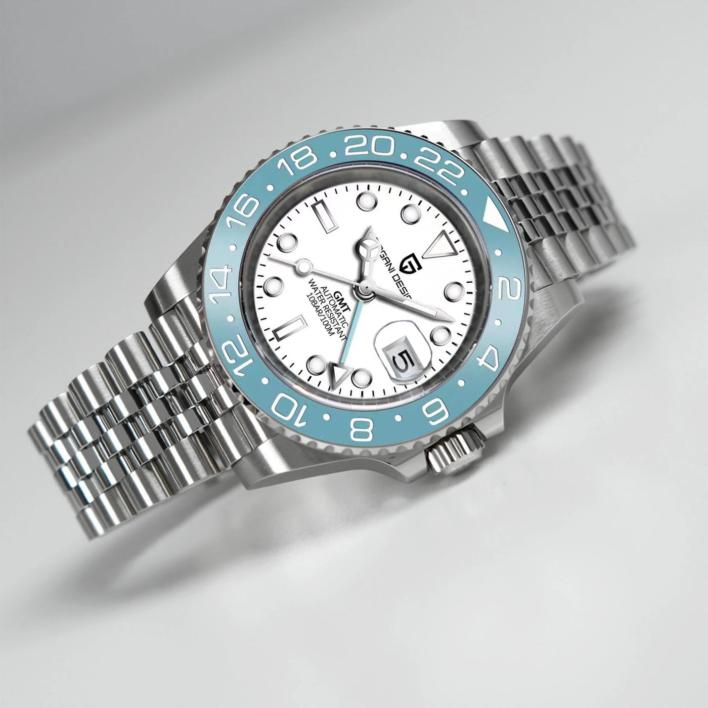 PAGANI DESIGN New 40MM GMT Watch White Dial Top Brand Luxury Men's Watch Ceramic Luminous Automatic Mechanical Watch