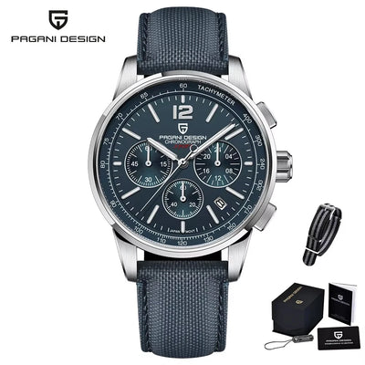 PAGANI DESIGN Quartz Watches for Men, VK63, Sports, Luxury, Sapphire Glass, Chronograph, Stainless Steel, PDYS008