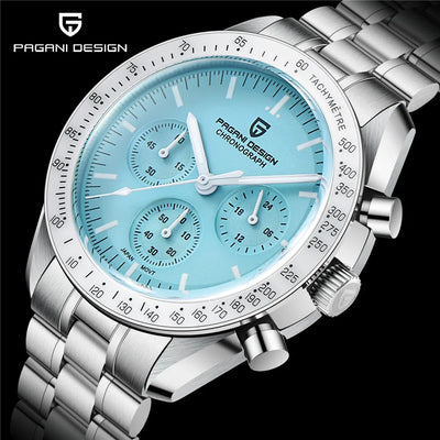 PAGANI DESIGN 1701 New Men's Watches Top Luxury Quartz Watch For Men Auto Date Speed Chronograph AR Sapphire Mirror Wristwatch