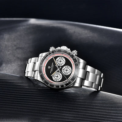 PAGANI DESIGN New Men's Quartz Watch Fashion Ceramic bezel Chronograph 100m Waterproof Men's Stainless Steel Watch