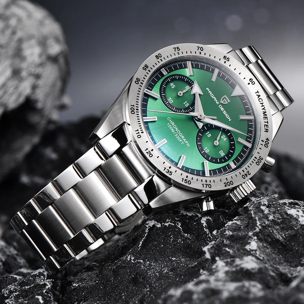 PAGANI DESIGN 2023 NEW Watches Quartz Watch For Men Speed Chronograph Waterproof VK64 AR Sapphire Mirror Wristwatch Reloj Hombre
