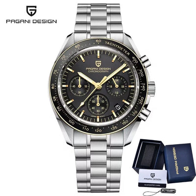 PAGANI DESIGN 1701 New Men's Watches Top Luxury Quartz Watch For Men Auto Date Speed Chronograph AR Sapphire Mirror Wristwatch