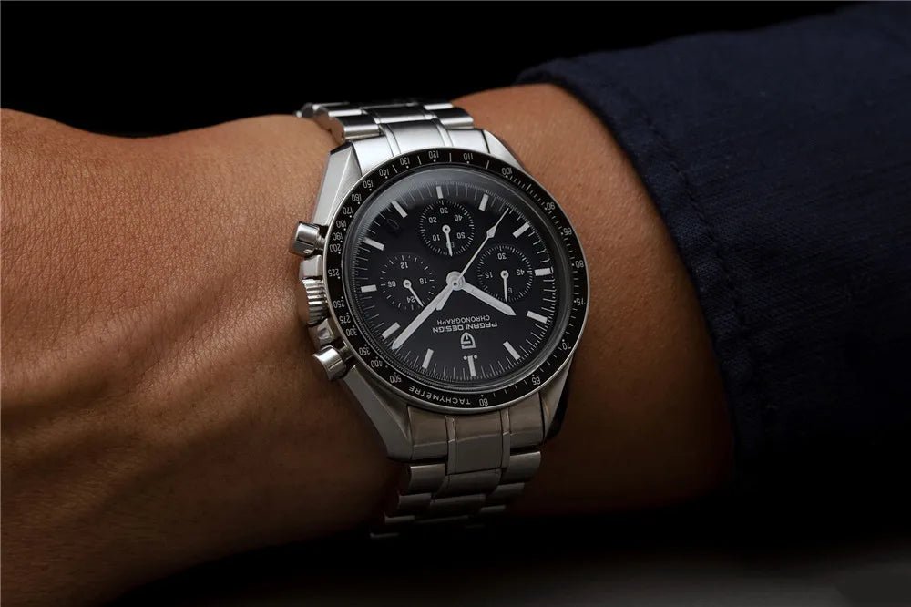 PAGANI DESIGN 1701 New Men's Watches Top Luxury Quartz Watch For Men Auto Date Speed Chronograph AR Sapphire Mirror Wristwatch