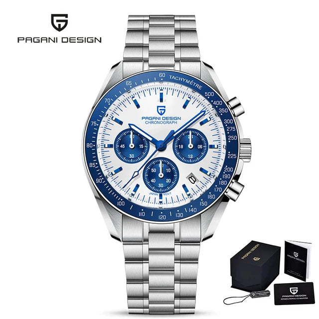 PAGANI DESIGN 1701 New Men's Watches Top Luxury Quartz Watch For Men Auto Date Speed Chronograph AR Sapphire Mirror Wristwatch