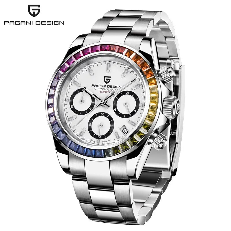 PAGANI DESIGN Men Watches Luxury Automatic Date Watch Men Quartz Watches For Men Brand Chronograph Japan VK63 Sapphire