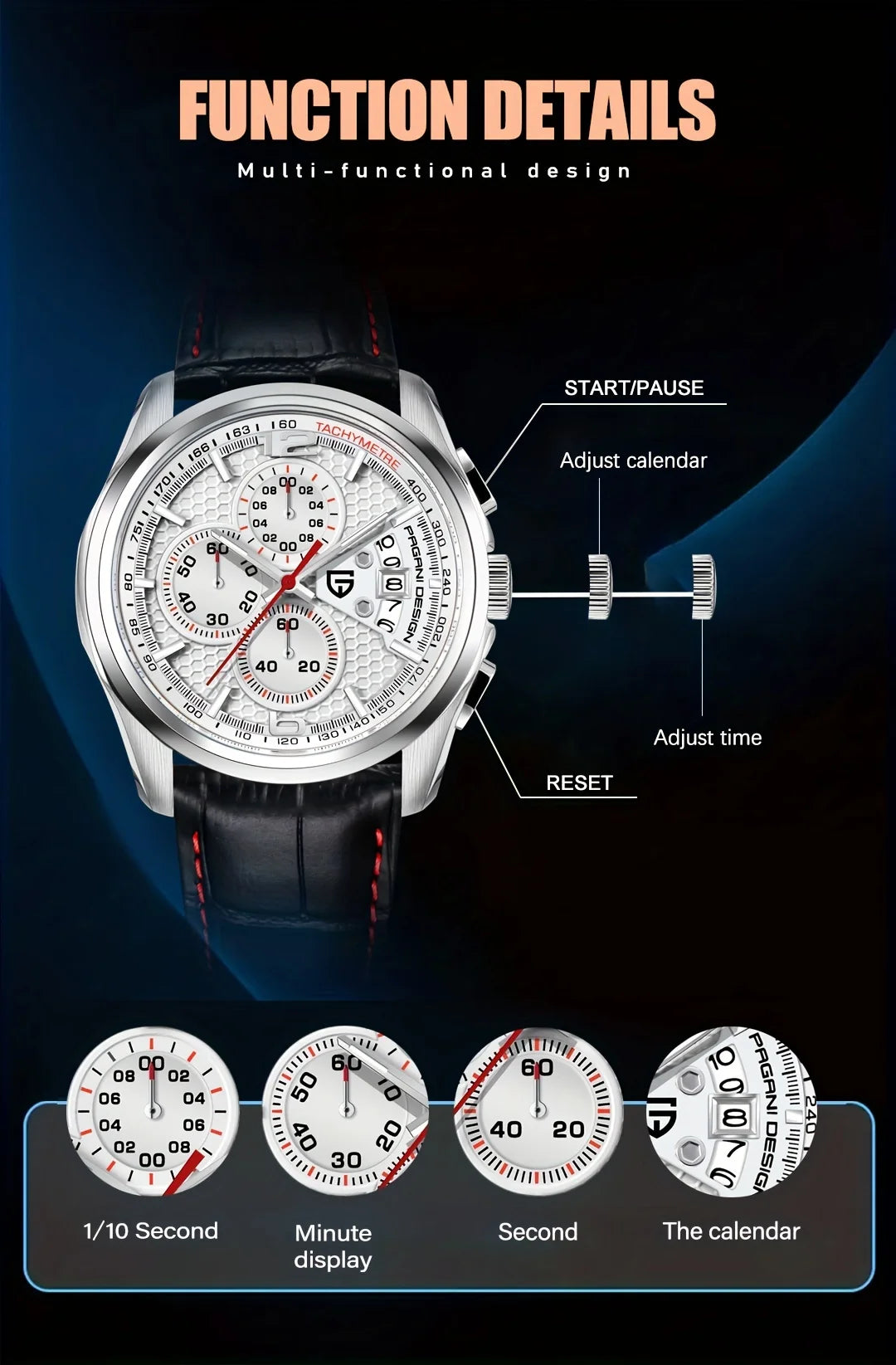 PAGANI DESIGN 2024 Men Luxury Leather Quartz Military Relogio Masculino Watch