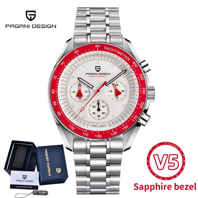 PAGANI DESIGN 1701 New Men's Watches Top Luxury Quartz Watch For Men Auto Date Speed Chronograph AR Sapphire Mirror Wristwatch