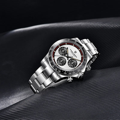 PAGANI DESIGN New Men's Quartz Watch Fashion Ceramic bezel Chronograph 100m Waterproof Men's Stainless Steel Watch