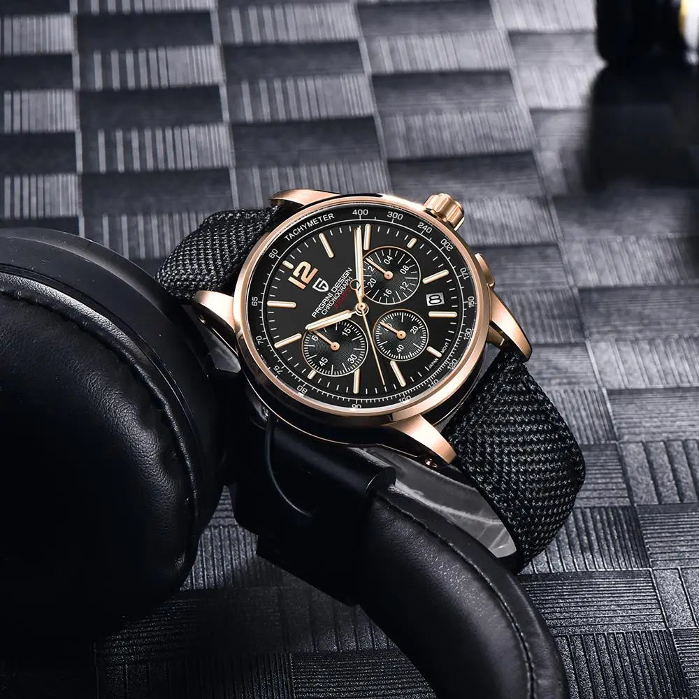 PAGANI DESIGN Quartz Watches for Men, VK63, Sports, Luxury, Sapphire Glass, Chronograph, Stainless Steel, PDYS008