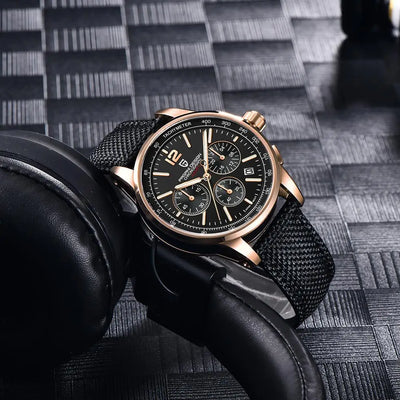 PAGANI DESIGN Quartz Watches for Men, VK63, Sports, Luxury, Sapphire Glass, Chronograph, Stainless Steel, PDYS008