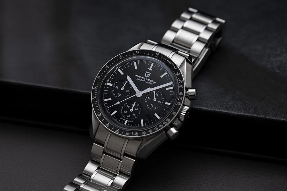 PAGANI DESIGN 2025 New Moon Men's Watches Luxury Quartz Watch Man Chronograph VK63 Men Gifts AR Sapphire Mirror Luminous Clock