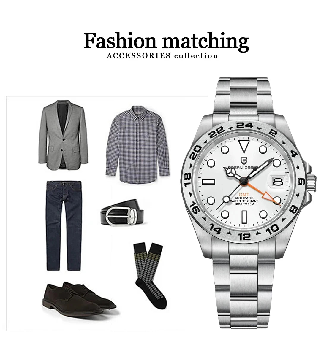 PAGANI DESIGN 2024 NEW NH34 GMT Men Automatic Mechanical Watch Adventurer Stainless Steel Luxur Waterproof Sapphire Reloj Hombre
