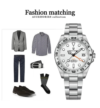 PAGANI DESIGN 2024 NEW NH34 GMT Men Automatic Mechanical Watch Adventurer Stainless Steel Luxur Waterproof Sapphire Reloj Hombre