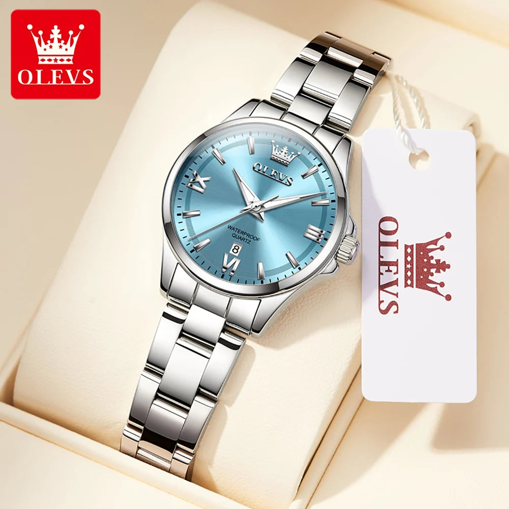 OLEVS 3668 Women Watch Fashion Elegant Roman Scale Waterproof Automatic Date Quartz Watch Luxury Brand Women Watch Reloj Mujer