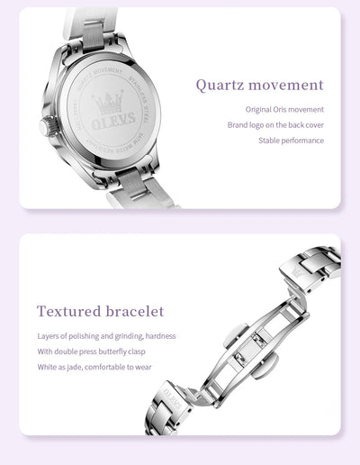 OLEVS 3668 Women Watch Fashion Elegant Roman Scale Waterproof Automatic Date Quartz Watch Luxury Brand Women Watch Reloj Mujer
