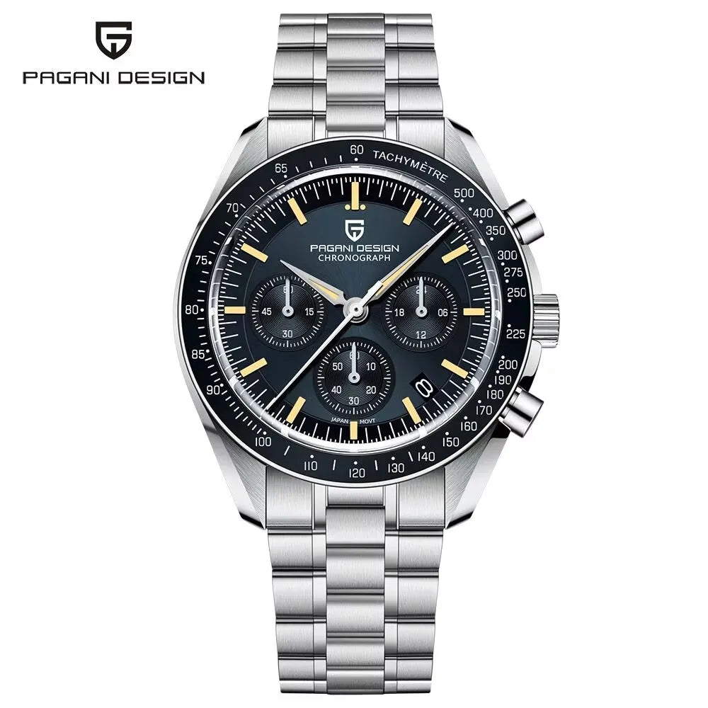PAGANI DESIGN 2025 New Moon Men's Watches Luxury Quartz Watch Man Chronograph VK63 Men Gifts AR Sapphire Mirror Luminous Clock