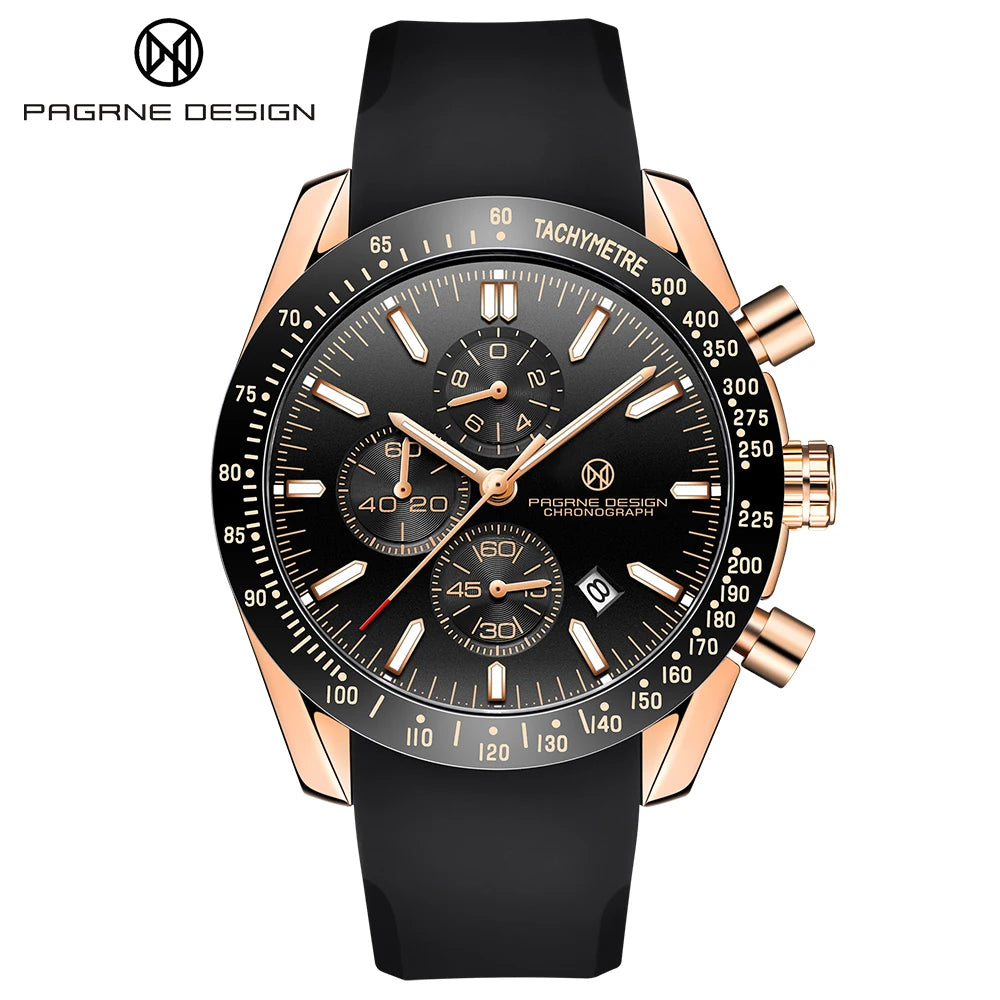 PAGANI DESIGN （Pagrne） New Men Quartz Watch Rubber Belt Men's Luxury Watch Fashion Casual Sports Male Clock Relogio Maasculino